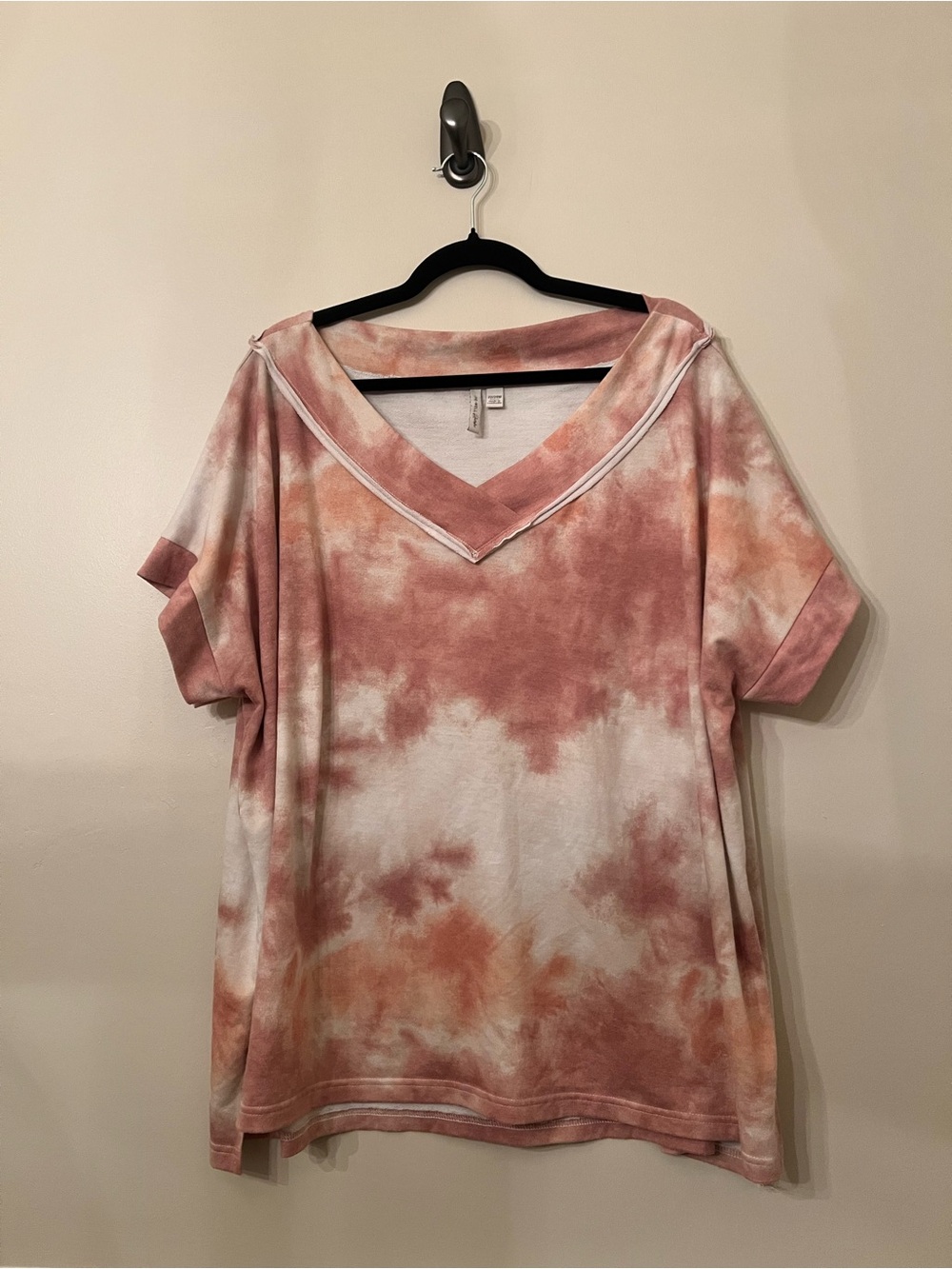 Tie-Dye V-Neck Short Sleeve Athleisure Top